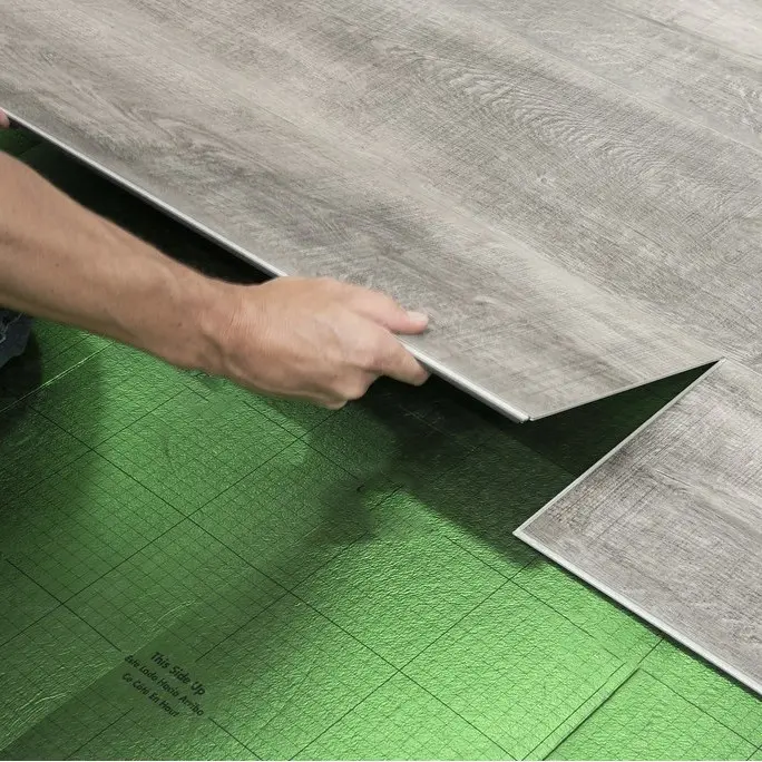 Installation DE BRICOLAGE SPC système de clic de plancher de vinyle de pvc pour la décoration de bureau à la maison