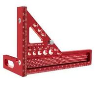 Règle de mesure industrielle en alliage d'aluminium durable multi-angles 3D - Outil de traçage de trous carrés précis pour projets industriels et bricolage