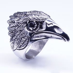 Volledige Veren Gevulde Eagle Hoofd Engagement Ringen Voor Mannen - Product Image 2