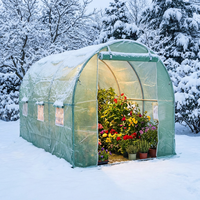 Serre de jardin, couverture en maille PE anti-gel, protection hivernale des plantes, serre avec porte à fermeture éclair