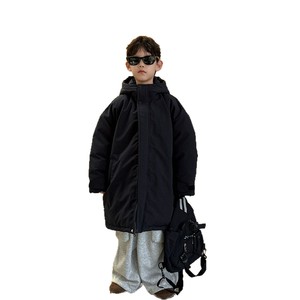 Vêtement pour enfants, veste à fermeture éclair imprimée unie, 90% duvet de canard blanc, hiver 2025, manteau à capuche pour garçons, coupe classique - Product Image 5