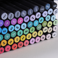 Marqueur de couleur à double tête à base d'alcool Ensemble de 128 couleurs Double pointes larges Couleur Double marqueur de dessin d'art permanent