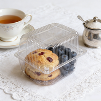 Contenants à clapet en plastique PET transparent de qualité alimentaire pour gâteaux, pain et autres aliments