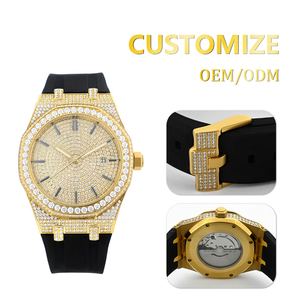 Reloj de Hip Hop con Diamantes y Bisel Cuadrado, Piezas de Reloj con Moissanita VVS, Correa Personalizada, Logotipo Iced Out, Relojes para Hombre Bust Down ODM - Product Image 2