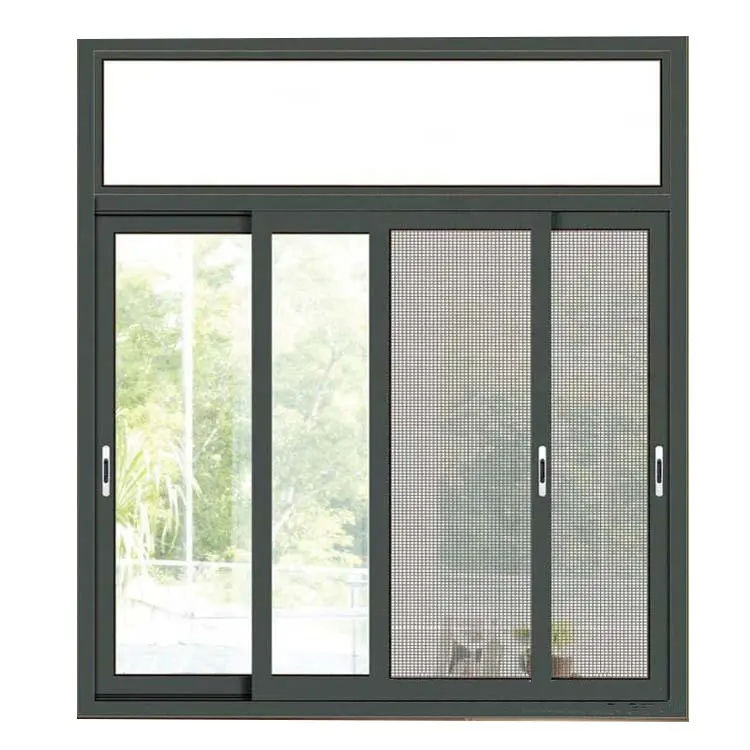 מודרני בית חדש עיצוב 3 מסלולים מחיר מזג זכוכית כפולה הזזה חלון
