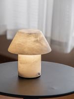 Lampe LED Artisanale en Albâtre Chaud, Veilleuse Électrique en Marbre Onyx, Lampe de Chevet en Cristal pour Salon, Lampe de Table en Dôme