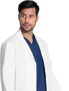 <span class=keywords><strong>Bata</strong></span> de Laboratorio Unisex <span class=keywords><strong>para</strong></span> Médico, 30 Pulgadas, Blanca, Duradera, Tejido Dobby Elástico, 65% Poliéster + 35% Algodón, <span class=keywords><strong>para</strong></span> Uso Hospitalario - Product Image 6