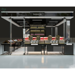 Lüks Alışveriş Merkezleri İçin LED Işıklı, Çevre Dostu Tasarımlı, Süslü Ahşap Kozmetik Kiosk Teşhir Standı - Product Image 3