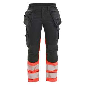BLAKLADER - 703011499955D24 Women's hi-vis <b>trousers</b> <b>stretch</b> <b>Black</b>/Red - EAN 7330509958698 HI-VIS WORKWEAR - Product Image 1