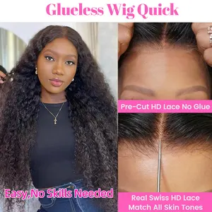 Glueless tóc giả tóc con người dễ dàng mặc đi ren phía trước tóc giả trước cắt ren, sẵn sàng để đi đầy đủ HD ren phía trước sóng nước tóc giả
