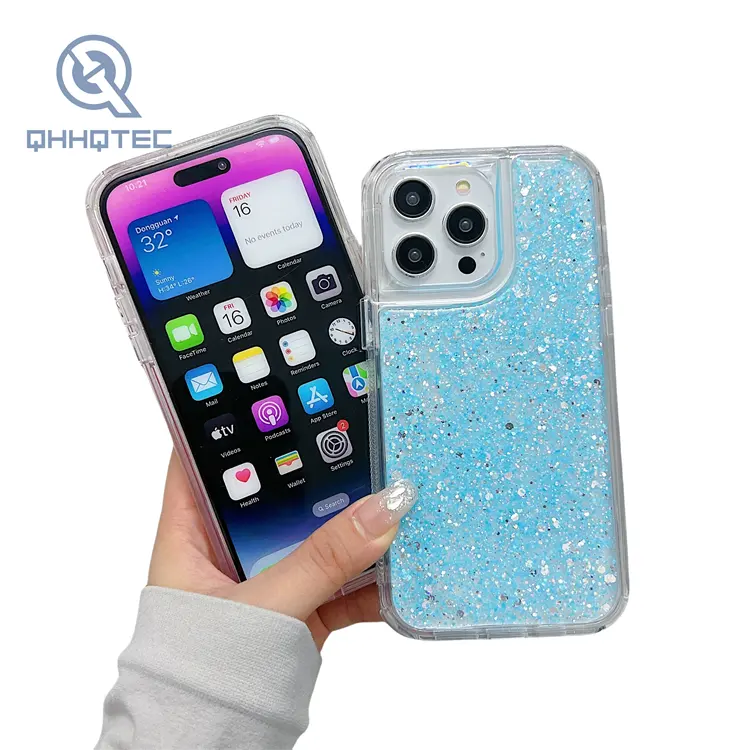 New Design Liquid Dripping Glitter Cell Phone Case Custom Mobile Phone Case for iPhone 13 14 Pro Fundas