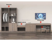 Juego de Muebles Minimalistas Modernos para Dormitorio de Hotel/Apartamento, Cama de Panel de Madera Sólida, Precio al por Mayor, Ecológico, en Oferta