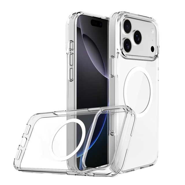 Clear Anti Yellow Shockproof Combo Mobile Phone Shell Cover Mag Magnetic Case for iPhone 17 Pro 16 Plus 17 Air