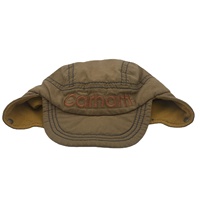 Gorro de Invierno para Hombre, Estilo Ruso, de Lona Marrón con Orejeras, Forro de Felpa Grueso y Cálido, Gorra de Béisbol