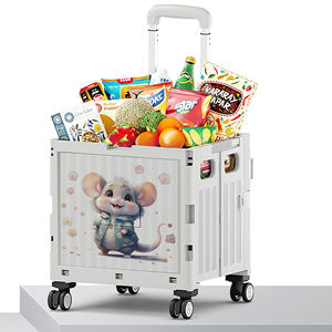 סיטונאי 4 גלגל פלסטיק מתקפל מטען מכוניות שק שק שוק נייד מתקפל עגלות קניות 12 מזלות סיני כלב - Product Image 3