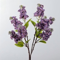 Fleurs artificielles de lilas de haute qualité à 2 têtes, en latex, toucher réel, lilas violet, bleu, blanc, pour mariage, fête, décoration de la maison