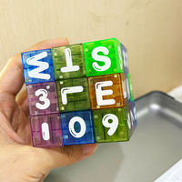 Juego de 40 Bloques de Construcción Magnéticos Mini para Viaje, Cubos Magnéticos con Letras, Números y Matemáticas, Juguete Educativo para Niños