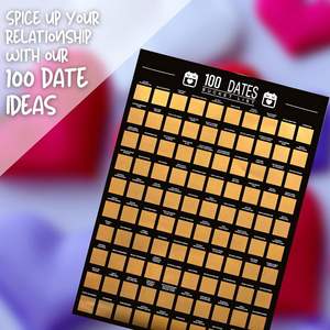 Póster Rasca y Gana de 100 Citas, <span class=keywords><strong>Ideas</strong></span> para Citas, Idea de Regalo para Parejas, Regalo de <span class=keywords><strong>San</strong></span> Valentín para <span class=keywords><strong>Novio</strong></span> o Novia - Product Image 5