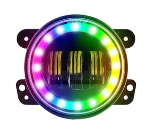 Perfektes RGB-Arbeits licht für landwirtschaft liche Maschinen 30W 4-Zoll-LED-Motorradscheinwerfer für Motorrad Runde LED-Nebels chein werfer