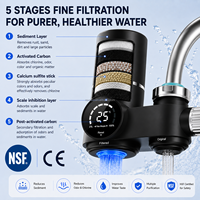 Nouveau robinet intelligent de cuisine, purificateur d'eau UV, filtre à eau au chlore, cartouche filtrante manuelle en plastique, haute efficacité, écologique, pour la maison