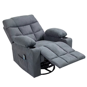 Poltrona Massaggiante Moderna per Adulti con 2 Portabicchieri, <span class=keywords><strong>Porta</strong></span> di Ricarica, Rivestimento in Tessuto Morbido, Telaio in Metallo, Cintura Girevole e <span class=keywords><strong>Telecomando</strong></span> - Product Image 6