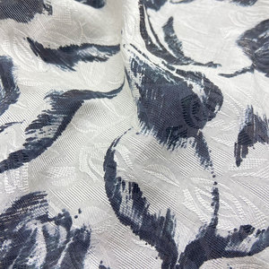 <span class=keywords><strong>Tissu</strong></span> jacquard pour robe, 80% lyocell 20% nylon 79gsm léger et doux avec imprimé d'<span class=keywords><strong>étamine</strong></span> noire - Product Image 3