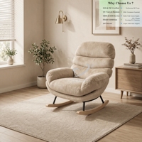 Nouvelle Arrivée OKAY - Mobilier de Décoration Intérieure - Fauteuil à Bascule Confortable en Tissu Doux, Style Nordique Minimaliste pour Salon et Chambre