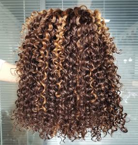 วิกผมลูกไม้แบบ T Lace ขนาด 4x4 รุ่น Bob Curly สี P430 ราคาประหยัด ทำจากผมแท้ 100% - Product Image 1