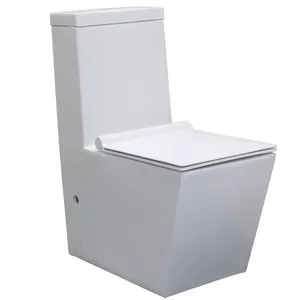 Haute qualité grande taille moderne monté au sol en céramique placard à eau lavage cuvette de toilette carré une pièce commode de toilette