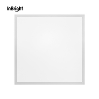 Plafonnier de bureau carré à LED, panneau lumineux à LED avec cadre en aluminium, dos plat, éclairage LED SMD