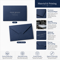 Enveloppes à bulles en kraft écologiques personnalisées avec logo en feuille d'argent, enveloppes de luxe texturées pour cartes d'invitation, de vœux et de courrier professionnel
