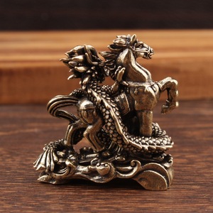 Sculpture en laiton Longma, figurine faite à la main, décoration de table, style chinois, forme animale, cadeau de déménagement - Product Image 3