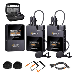 Système de micro sans fil double canal pour DSLR/<span class=keywords><strong>iPhone</strong></span>/Android, <span class=keywords><strong>COMICA</strong></span> BoomX-D avec faible latence de 20 ms et batterie de 5 heures - Product Image 1