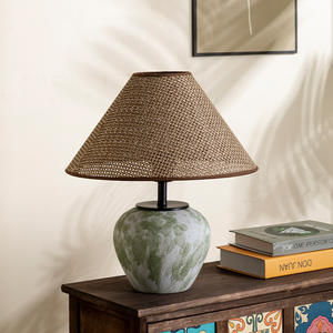 Nueva lámpara de mesa de cerámica Retro de estilo chino, luz nocturna para sala de estar, estudio, Hotel, sala de juntas, Vela decorativa de ambiente - Product Image 2