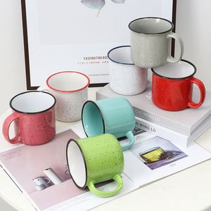 Custom Classic 420ml 15oz Vintage Speckled Camping <b>Cup</b> Mug Stoneware Customized <b>Ceramic</b> Engrave Campfire Coffee Mug Gift - Product Image 3