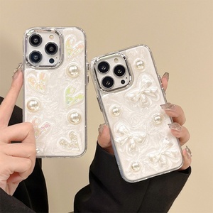 เคสโทรศัพท์กันกระแทก Pearl Shockproof Epoxy TPU ป้องกันกล้องเต็มรูปแบบ สำหรับ iPhone 14 Pro Max 11 12 13 15 - Product Image 1