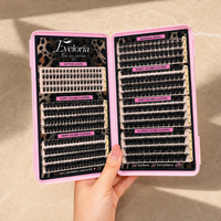 Kit de cils en grappe faits à la main en gros, effet wispy, pour cils individuels souples colorés, cils synthétiques noirs, méga volume, grappes personnalisées