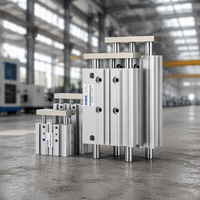 XINDE Cylindre pneumatique à trois axes magnétique à trois tiges avec guide en aluminium Série MGPM/MGPL Alvéoles 12/16/20/25/32/40/50/63/80/100