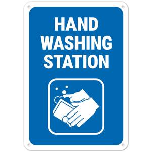 Panneau de signalisation pour station de lavage des mains, panneau d'<span class=keywords><strong>avis</strong></span> en aluminium pour cuisine et lieu de travail, panneau de sécurité mural imperméable et durable - Product Image 1