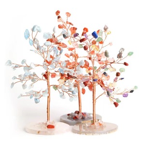 <b>Crystal</b> <b>Tree</b> Ornament With Agate Base Handmade DIY Craft Home Office Desk Decoration Wishing <b>Tree</b> Money <b>Tree</b> - Product Image 2