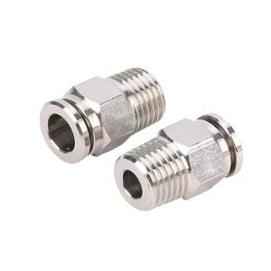 Yixin Stainless Steel <b>Quick</b> Coupler PC8 02 External Thread Pneumatic <b>Connector</b> High Temperature Resistant - Product Image 1