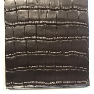 PVC crocodile Synthetic Artificial Leather <strong>Black</strong> Fabric - Product Image 4
