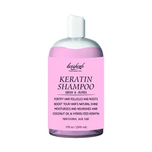 Shampoo de extrato de queratina de ervas para queratina sem sal e tratamento, produtos de cuidados capilares de 500 ml cosméticos para cabelos danificados