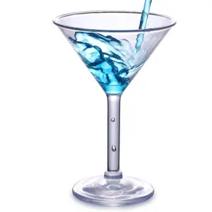 180ml 6 Unzen Kunststoff Martini Tassen in loser Schüttung für Party Kunststoff Martini Gläser Kunststoff Cocktail AS Transparent Weinglas