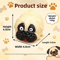 Jouet anti-stress sensoriel en forme de boule de glace moulable pour chien, jouet à presser en forme de pug mignon, jouet sensoriel anti-stress pour le remplissage de slime glacé ou de smoothie
