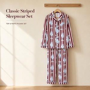 Ensemble de <span class=keywords><strong>pyjama</strong></span> pour <span class=keywords><strong>homme</strong></span> en bambou personnalisé, coton rafraîchissant, imprimé rayé poisson, vêtements de nuit pour la vente en gros - Product Image 1