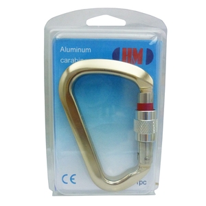 Mosquetón de aluminio en forma de D personalizado, bloqueo de tornillo con indicador de alerta roja - Product Image 2