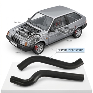 Tuyau de radiateur supérieur EPDM HUAPENG OEM 2108-1303025 pour <span class=keywords><strong>LADA</strong></span> 2108/2109/21099, pièces de rechange automobiles neuves, directement de l'usine - Product Image 2