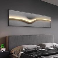 Peinture murale LED décorative aux lignes minimalistes, Art mural pour tête de lit, Peinture en porcelaine cristalline, Peinture murale pour fond de canapé