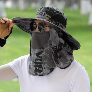 Wide Brim Sun <b>Hat</b> For Men <b>Summer</b> Outdoor Fishing Hiking Breathable Face Shield Neck Protector Bucket <b>Hat</b> Adult <b>Summer</b> Wear - Product Image 3